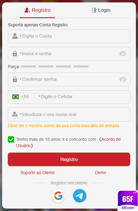 Experiência de Jogos 65f.com
